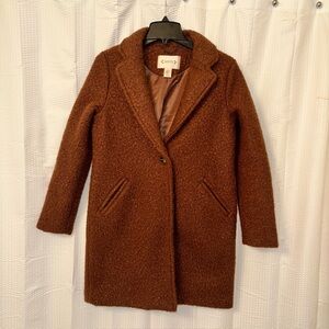 Nanette Lepore Brown Bouclé Teddy Texture Coat XS-S Soft Textured Fall Jacket